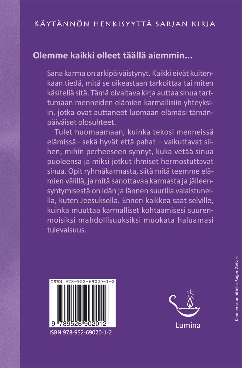 karma ja jalleensyntymä kirjan takakansi